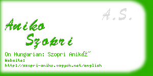 aniko szopri business card